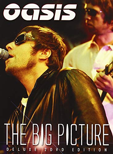 Oasis band members performing live, DVD cover for "The Big Picture".