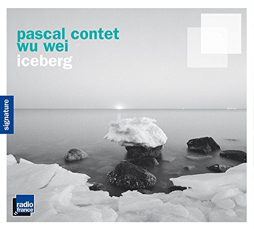 CD cover: grayscale seascape with icebergs and text “Pascal Contet; Wu Wei”.
