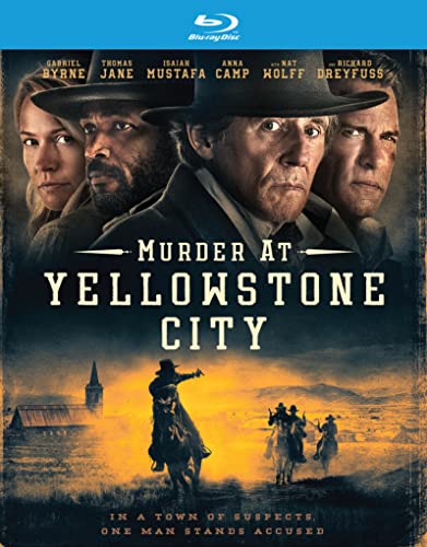 Murder At Yellowstone City" Blu-ray cover featuring a Western cast and landscape.