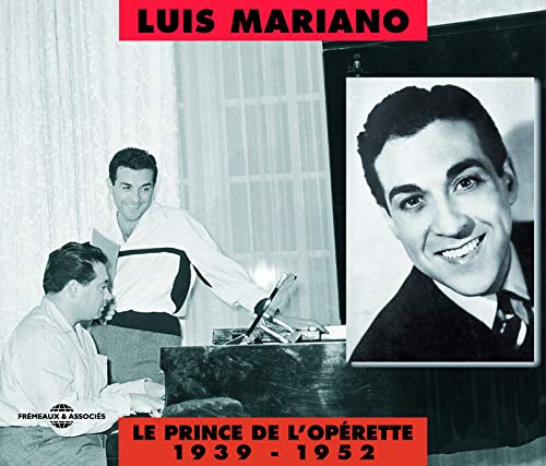 CD cover of Luis Mariano, a black and white portrait and scene.