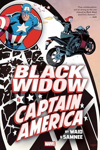 Black Widow and Captain America comic book omnibus cover, dynamic action poses.