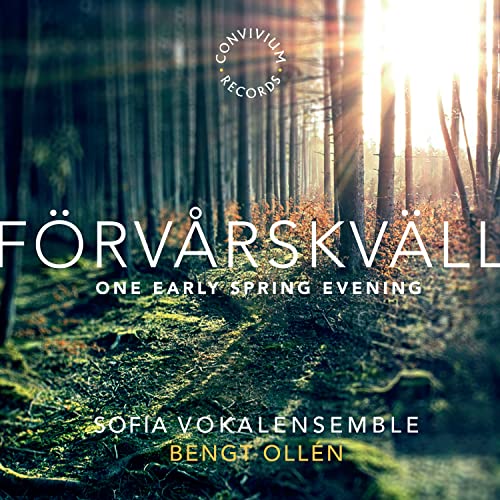 CD cover: forest scene with text "Förvårskväll" and artist names.