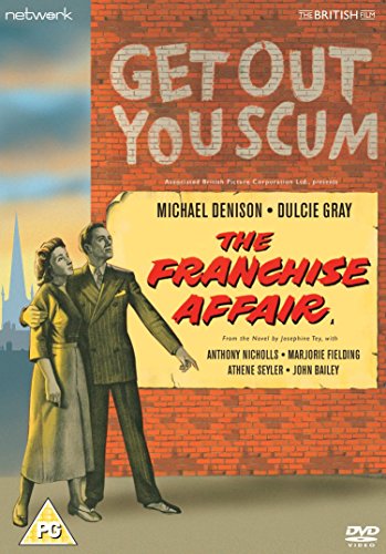 DVD cover for "The Franchise Affair" featuring a couple and brick wall.
