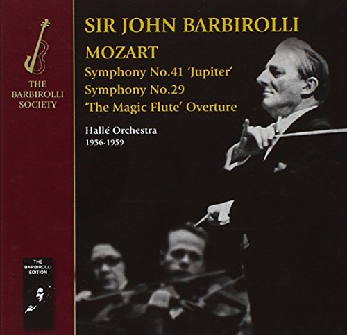 CD cover: Sir John Barbirolli conducting, with orchestra below, red background.