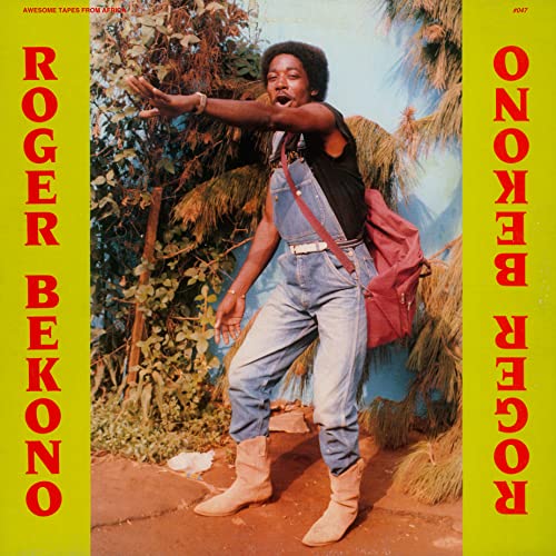 Roger Bekono album cover: man in overalls gesturing outdoors.