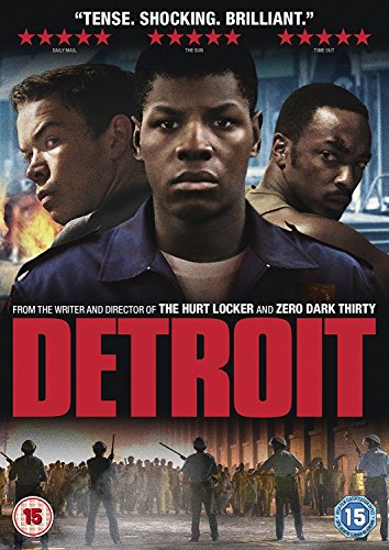 Detroit" DVD cover featuring three Black men and police with crowds below.