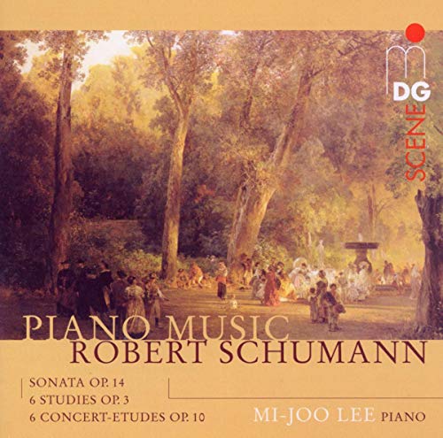 CD cover: painting of a park scene, text “Piano Music Robert Schumann.”