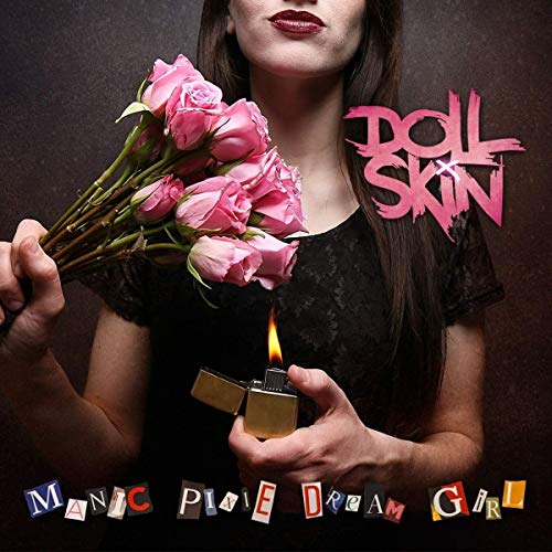 Woman holding roses and a lit lighter, album cover for Doll Skin.