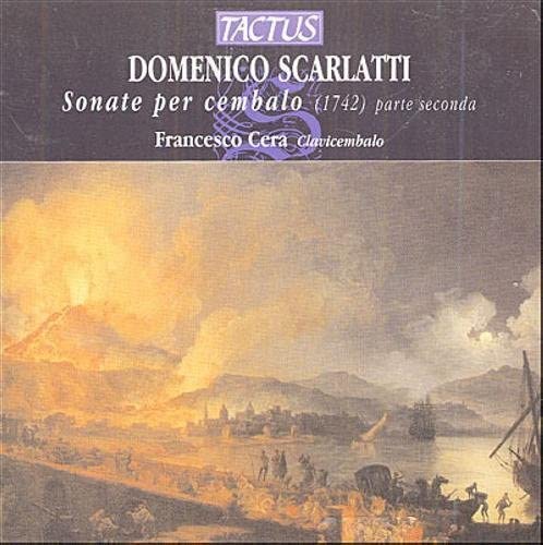 CD cover for Francesco Cera’s Scarlatti sonatas with a volcanic scene.