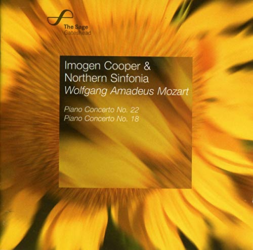 CD cover with golden floral background and text: Mozart piano concertos.