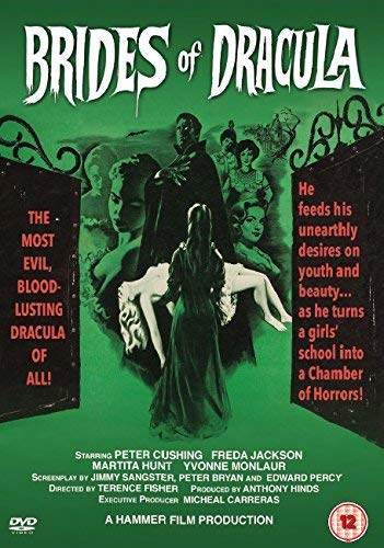 Brides of Dracula" DVD cover featuring a gothic horror scene and cast names.
