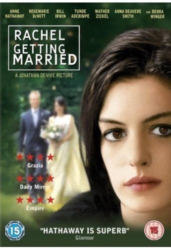 DVD cover for "Rachel Getting Married" featuring Anne Hathaway’s portrait.