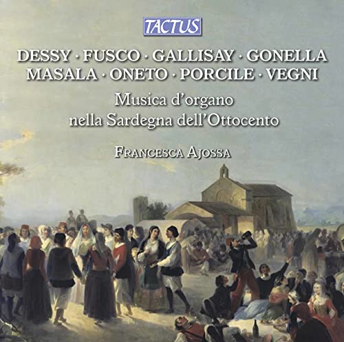 CD cover featuring a 19th-century painting of people near a church.