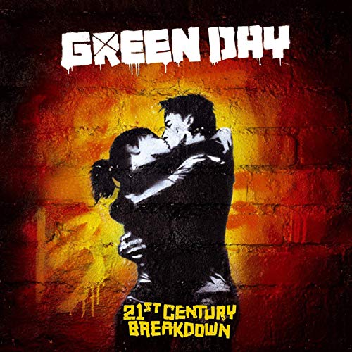 Green Day album cover: couple embracing against a brick wall.
