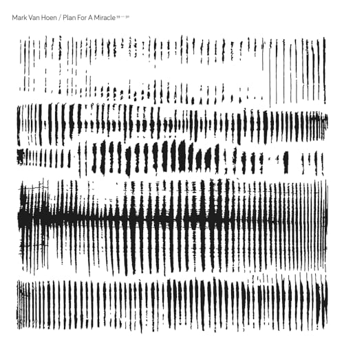 Album cover with black abstract vertical sound wave patterns on a white background.