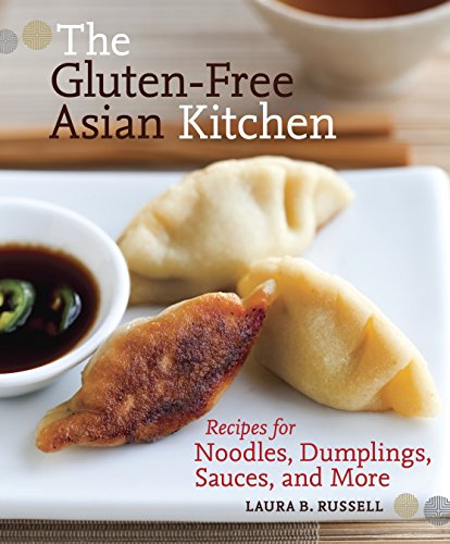Cookbook cover featuring golden dumplings and dipping sauce, titled "The Gluten-Free Asian Kitchen".