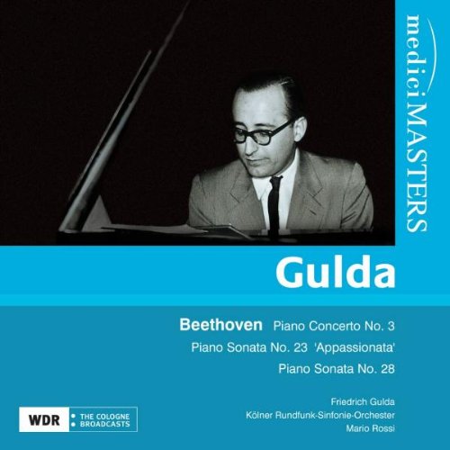 CD cover featuring pianist Friedrich Gulda at a piano, blue background.