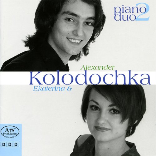 CD cover featuring portraits of two pianists, Ekaterina and Alexander Kolodochka.
