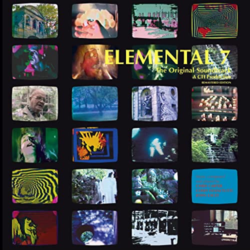 Album cover for "Elemental Seven" featuring a grid of colorful video stills.