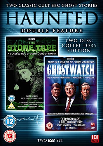 DVD cover for "Stone Tape Ghostwatch" featuring ghostly figures and presenters.
