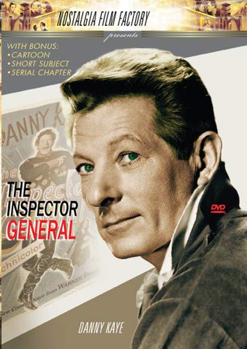 DVD cover for "The Inspector General" starring Danny Kaye, black and white portrait.