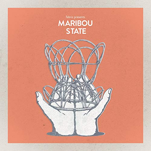 Album cover with hands holding a wire sculpture on a peach-colored background.