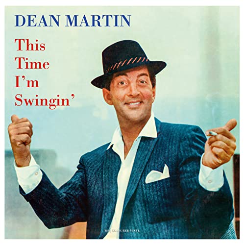 Dean Martin album cover, smiling and gesturing, with blue text.