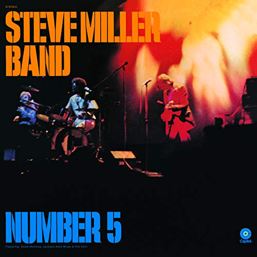 Steve Miller Band’s “Number 5” vinyl album cover with a concert photo.