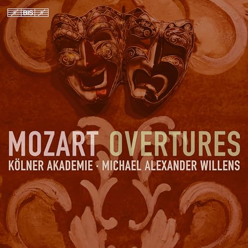 CD cover for Mozart Overtures featuring a decorative mask and text.