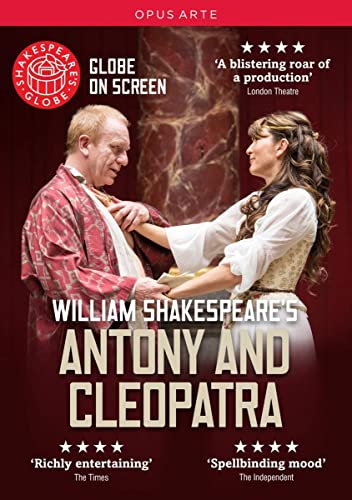 DVD cover for Shakespeare’s “Antony and Cleopatra” featuring actors in costume.