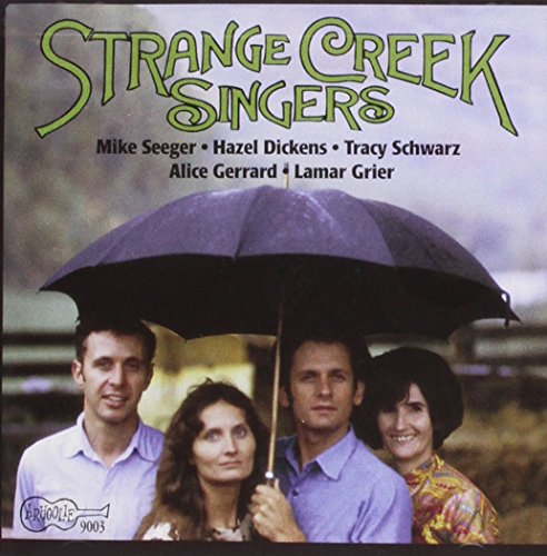 CD cover for Strange Creek Singers featuring musicians under an umbrella.