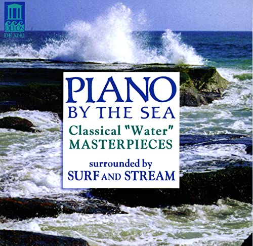 CD cover with ocean waves and white text reading "Piano by the Sea".