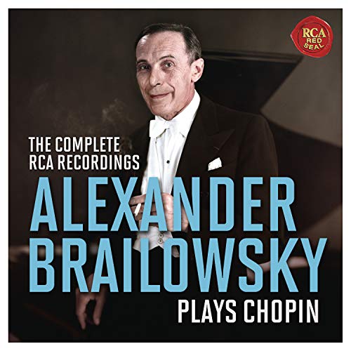 Alexander Brailowsky portrait on CD cover, playing Chopin for RCA Red Seal.