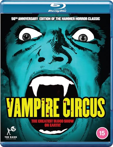 Blu-ray cover art featuring a blue-toned, screaming vampire face with prominent fangs.