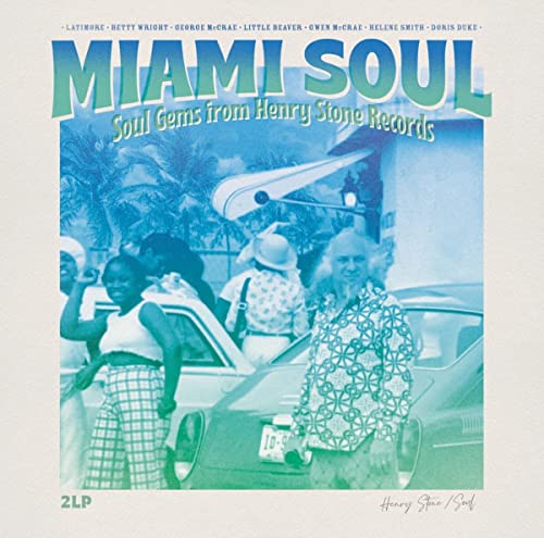 Album cover for "Miami Soul" featuring people and a vintage car.
