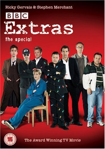 DVD cover for “Extras: The Special” featuring a group of actors.