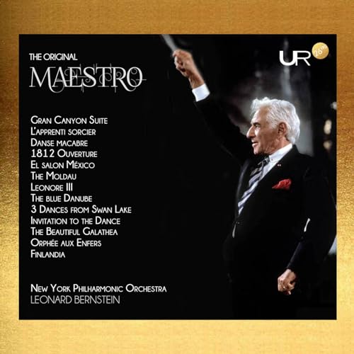 CD cover featuring Leonard Bernstein conducting, with tracklist details.