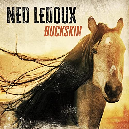 Ned LeDoux “Buckskin” CD cover featuring a palomino horse head.