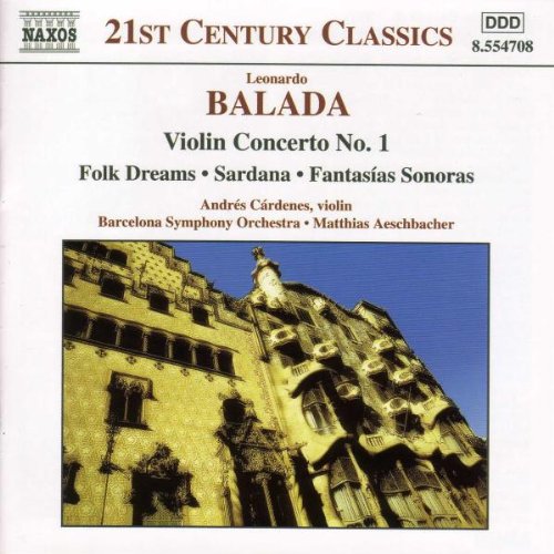 CD cover for Leonardo Balada's Violin Concerto No. 1, featuring building architecture.