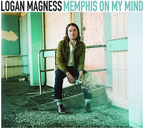 Logan Magness album cover: man with flowers sits by a teal door.