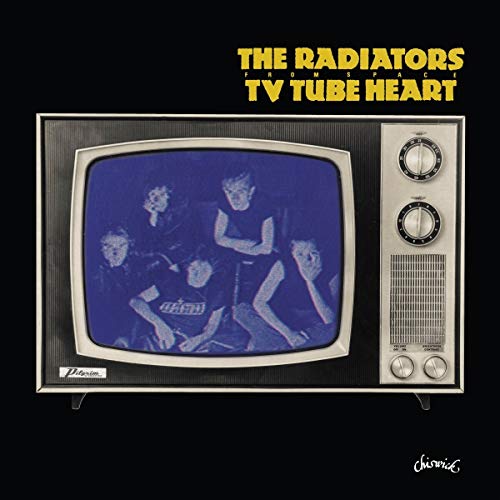 Album cover: Band image displayed on a vintage television screen.