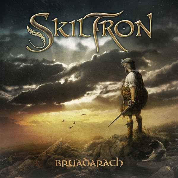 Album cover for Skiltronās āBruadarachā featuring a lone figure with a sword.