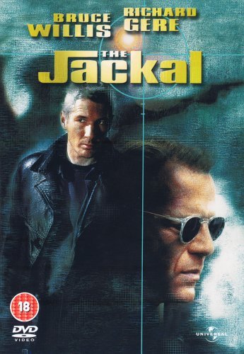 DVD cover for "The Jackal" featuring Bruce Willis and Richard Gere.