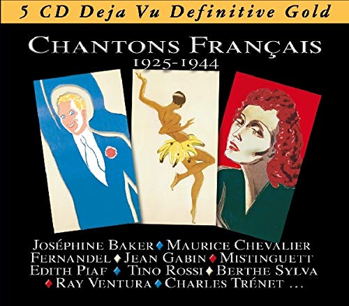 CD cover for “Chantons Français 1925-1944” featuring vintage performer illustrations.