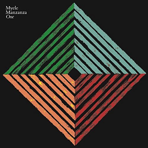 CD cover with a textured, four-colored striped diamond shape on a black background.