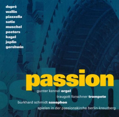 CD cover for “Passion” with blue tones and artist names listed.