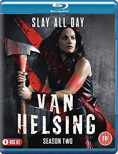 Blu-ray cover for Van Helsing Season Two featuring a woman holding a large axe.