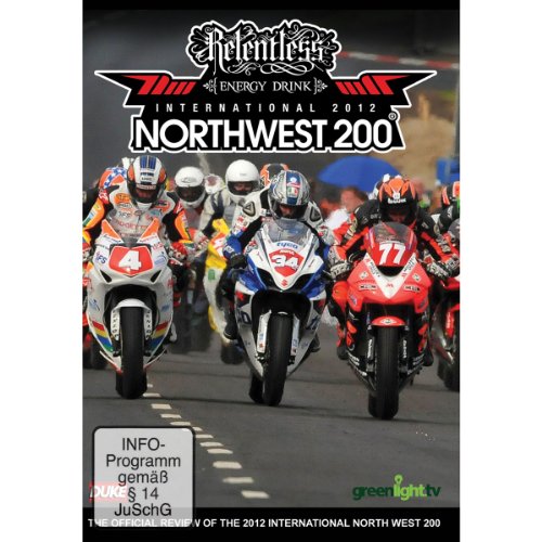 DVD cover for Northwest 200 2012 motorcycle race, showing racers.