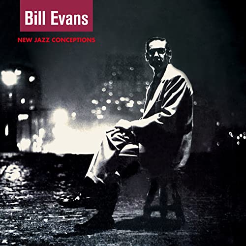 CD cover for Bill Evansā āNew Jazz Conceptionsā featuring a portrait of Evans.