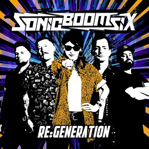 Sonic Boom Six album cover featuring band members against a burst background.